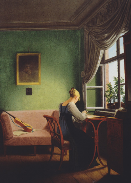 Mulher costurando - Friedrich - século XVIII