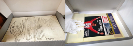 Exemplo de documentos e revistas guardados em caixas próprias para arquivo