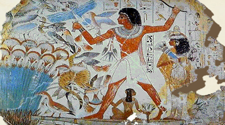 Pintura Egípcia com azul sintético 